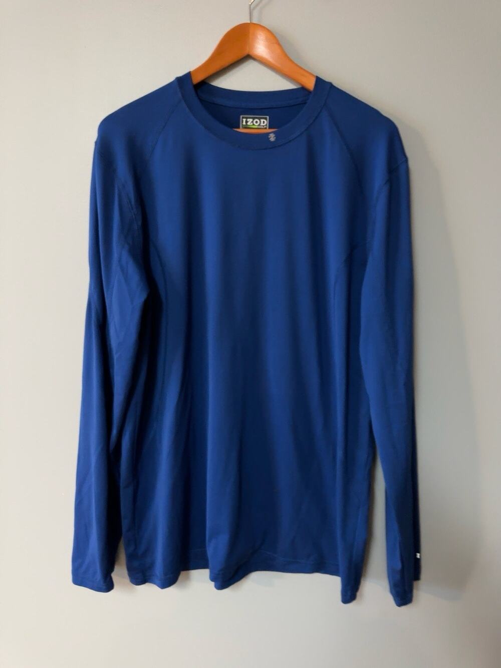 IZOD Golf Performance Shirt Men’s XL Blue Long Sleeve Stretch Athletic Tee
